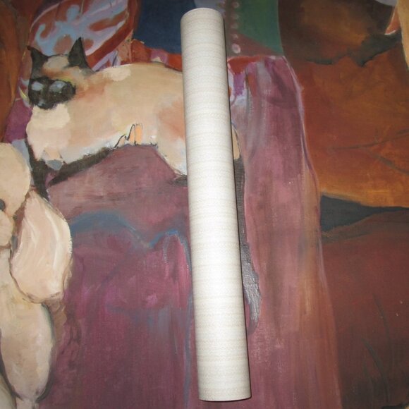 Vintage 1990s Pale Stripe Motif Wallpaper - Picture 5 of 6